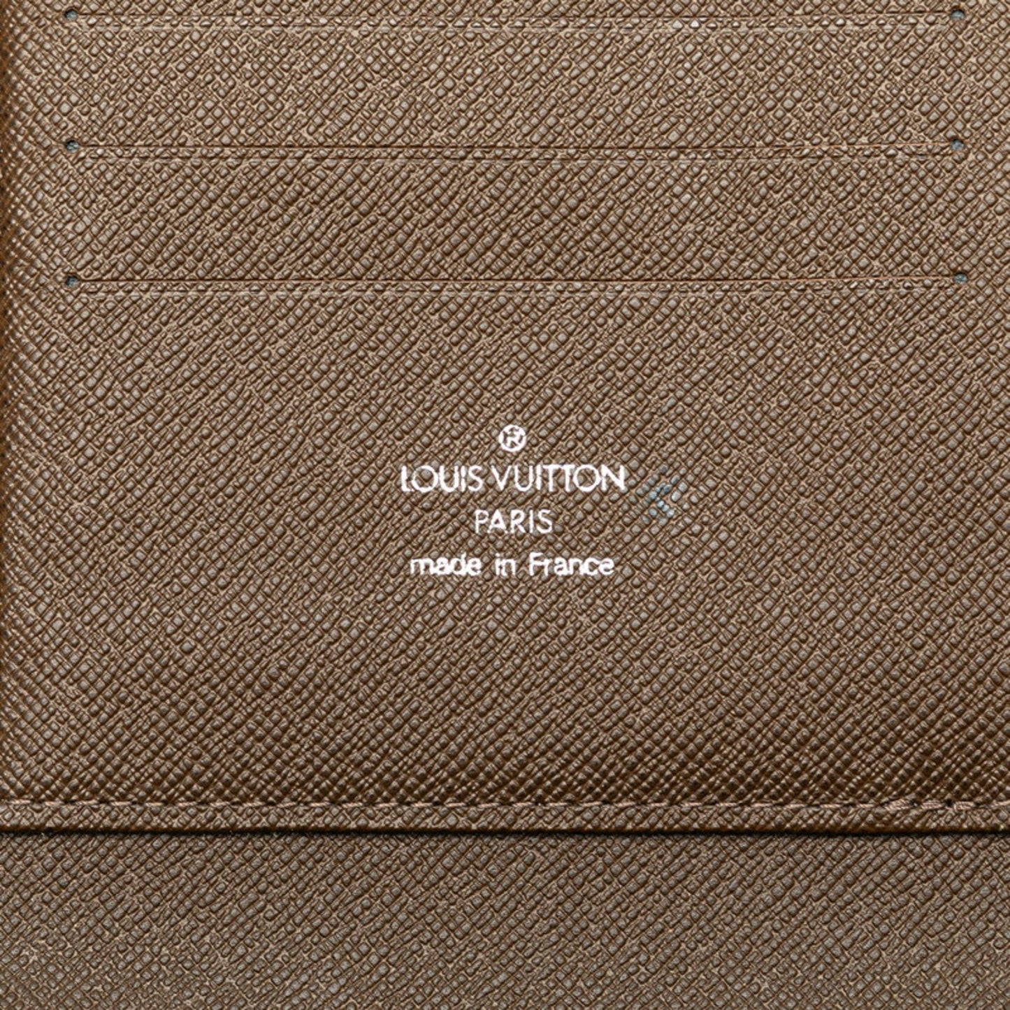 Louis Vuitton Taiga Organizer Atoll Long Wallet Round Travel Case M30658 Grisli Brown Leather Pvc