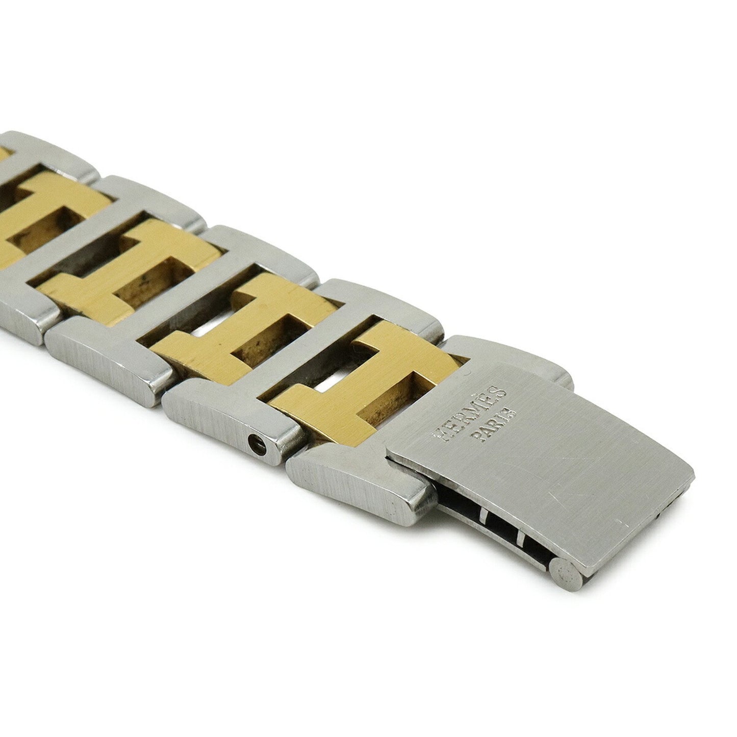 Hermes Clipper Ivory Dial Stainless Steel Gp Two-Tone