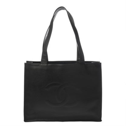 Chanel Black Women'S Caviar Skin Tote Bag