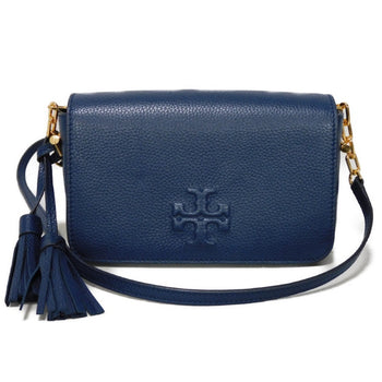Tory Burch Thea Mini Shoulder Bag Tassel Crossbody Unused Double T Embossed Royal Navy 67303