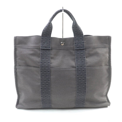 Hermes Air Line Mm Silver Hardware Serie Button Canvas Tote Bag Gray Made In France
