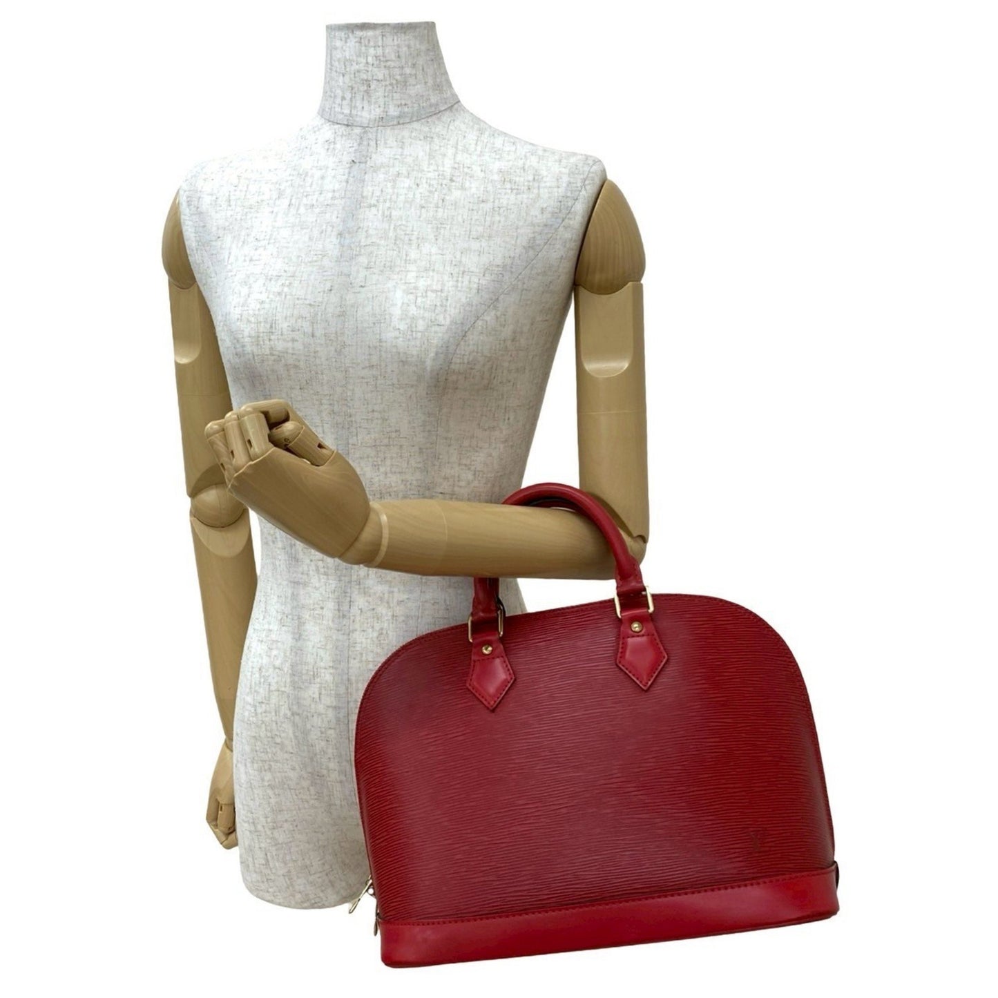 Louis Vuitton Alma Epi Leather Mini Tote Bag In Castilian Red