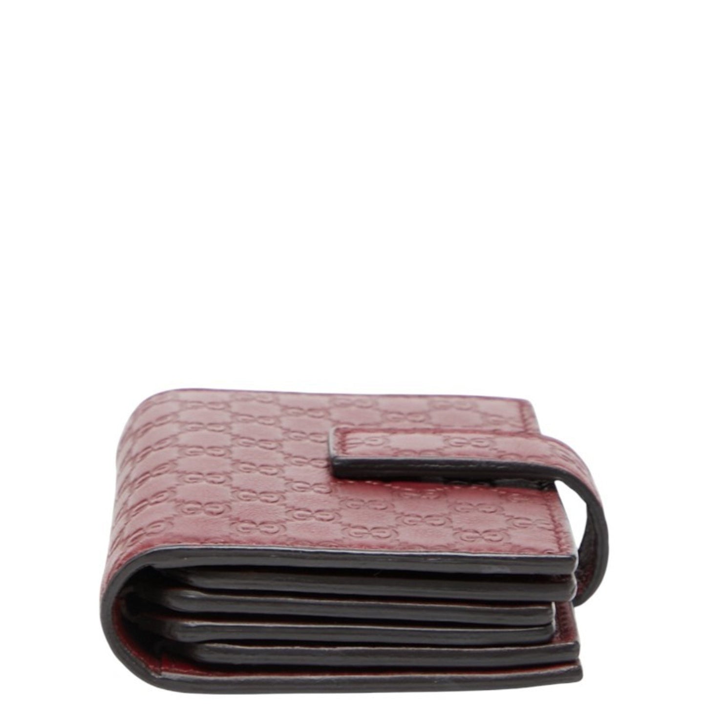 Gucci Micro Guccissima Business Card Case/Card Holder 309656 Wine Red/Bordeaux Leather