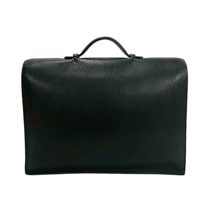 Hermes Sac A Depeche 41 Fjord Leather Business Briefcase In Black