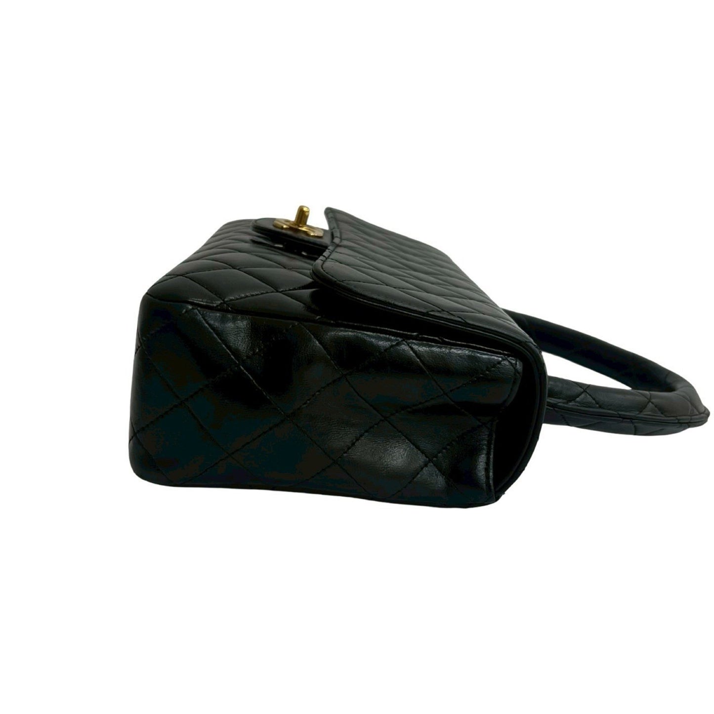 Chanel Vintage Matelasse Coco Mark Lambskin Leather Handbag