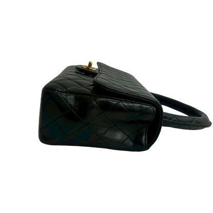 Chanel Vintage Matelasse Coco Mark Lambskin Leather Handbag