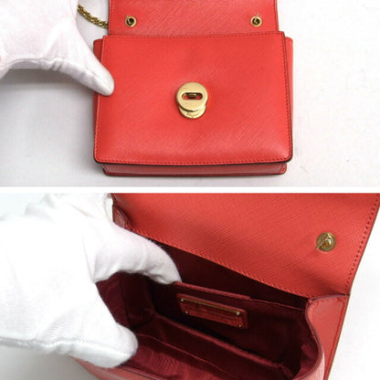 Salvatore Ferragamo Vara Ribbon Chain Shoulder Bag Coral