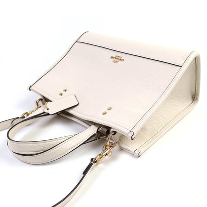 Coach 24Aw Co976 Logo Dempsey 2-Way Leather Tote Bag/Shoulder Bag In Chalk Ivory