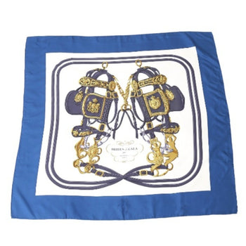 Hermes 100% Silk Brides De Gala Carre 90 Hermes Blue Scarf