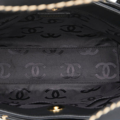 Chanel Wild Stitch Coco Mark Tote Bag In Black Lambskin