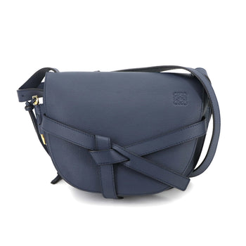 Loewe Gate Bag Small Shoulder In Navy Leather