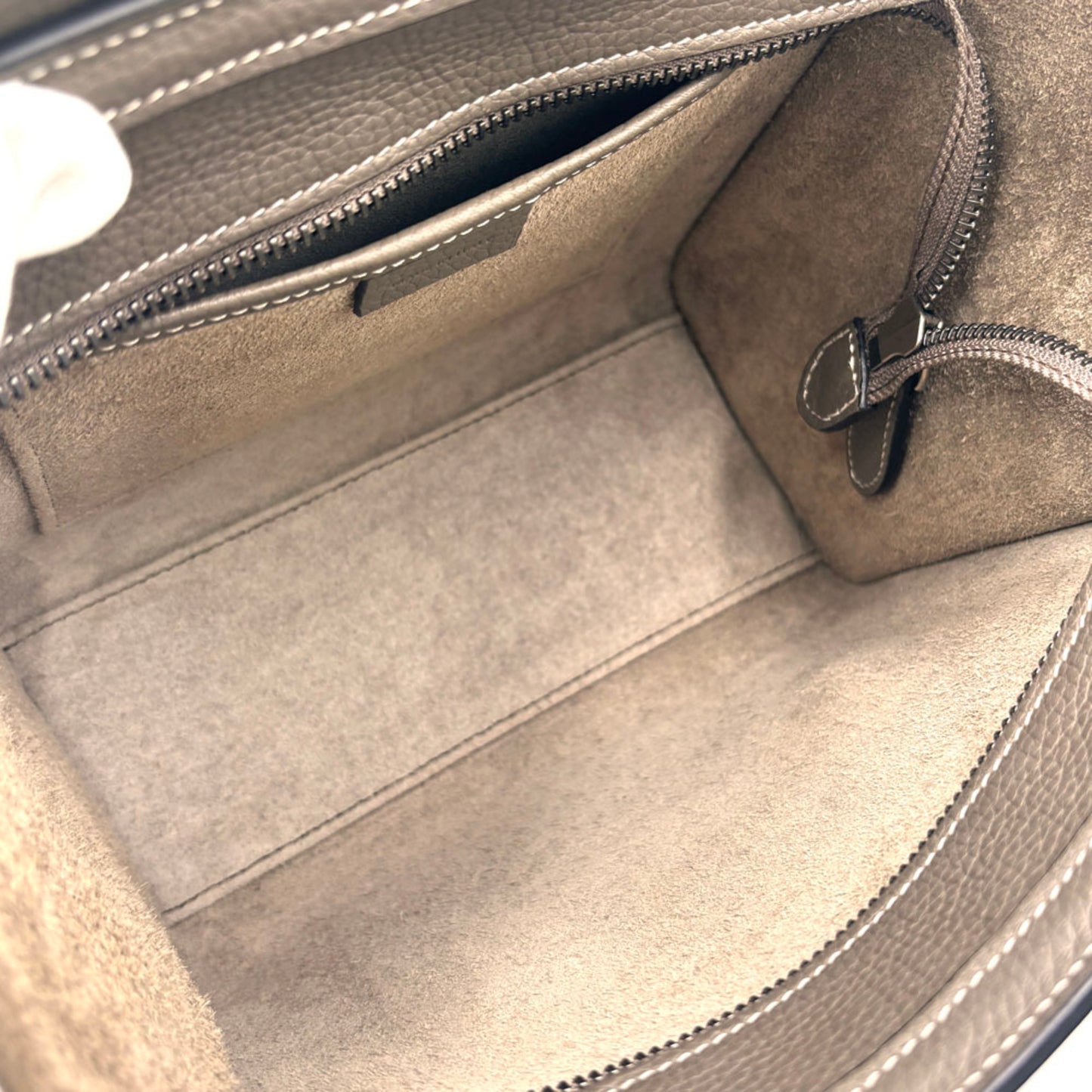 Celine Luggage Nano Shopper Greige Leather Handbag Shoulder Bag
