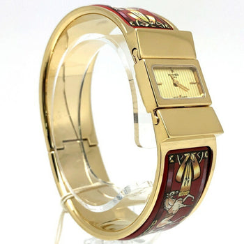 Hermes L01.201 Roc Gp Bangle Watch With Gold Quartz Movement And Cloisonn Finish