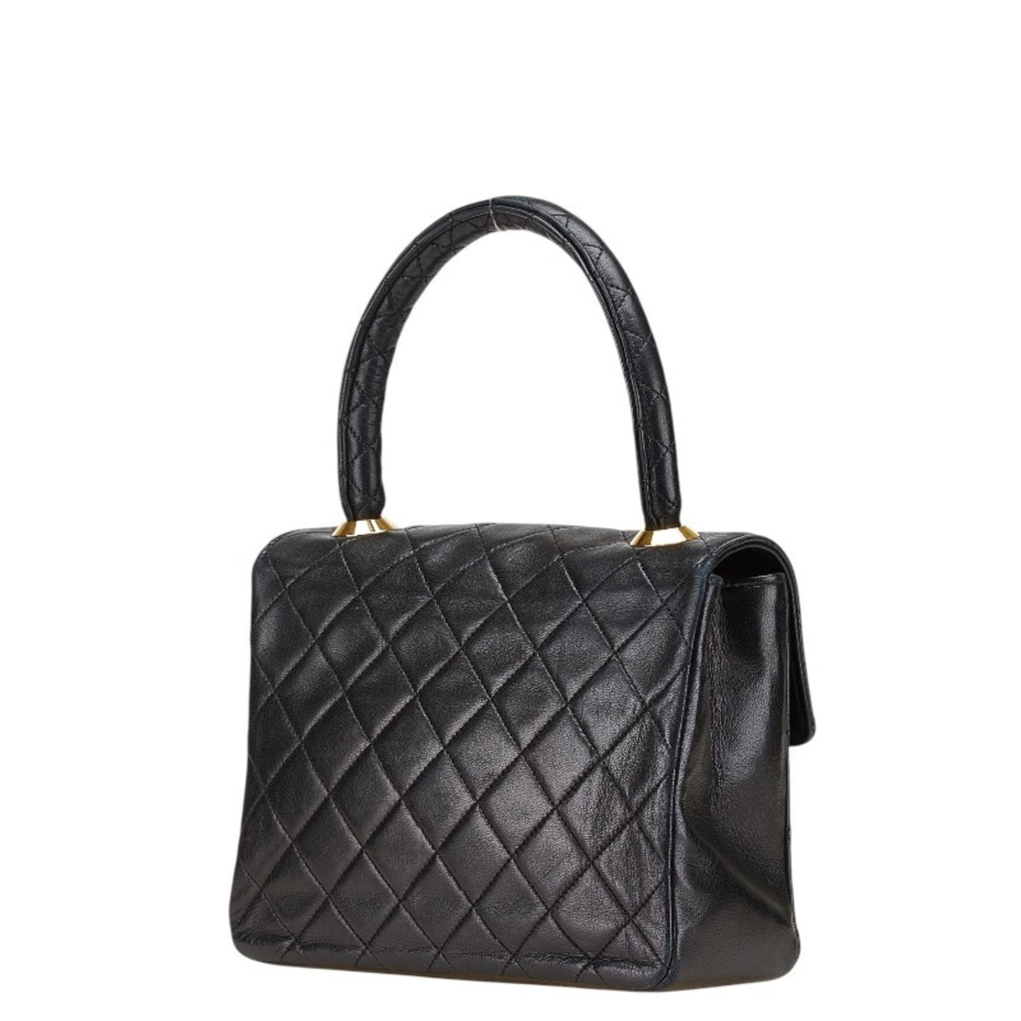 Chanel Matelasse Coco Mark Handbag In Black Lambskin