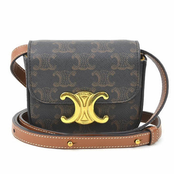 Celine Triomphe Shoulder Bag In Coated Canvas
