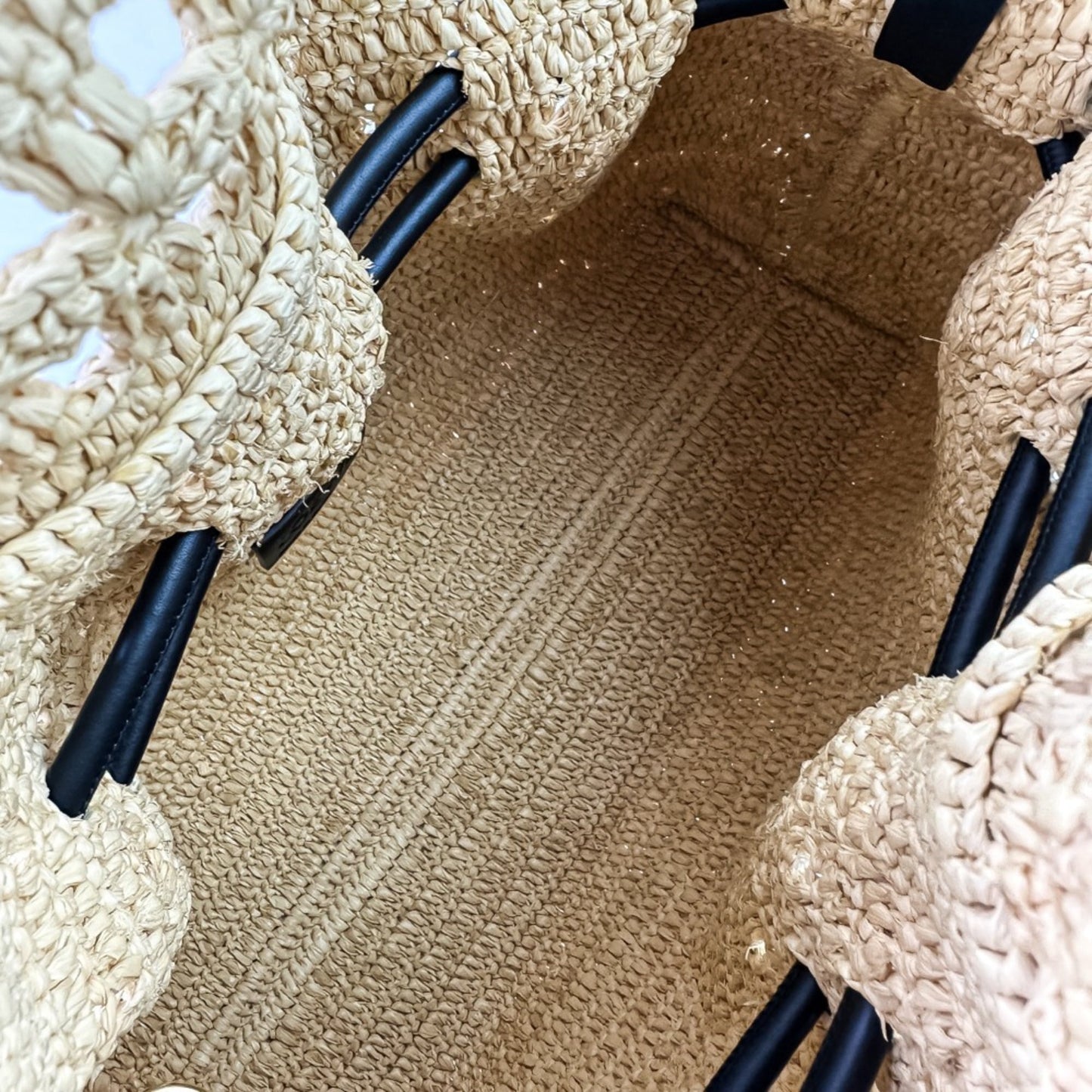 Loewe Raffia Flamenco Clutch Medium 2-Way Tote/Shoulder Bag In Natural Black