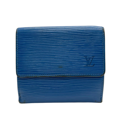 Louis Vuitton Louis Vuitton Tri-Fold Wallet Epi Leather Porte Monnaie Bi-E Carte Credit M63485 Blue
