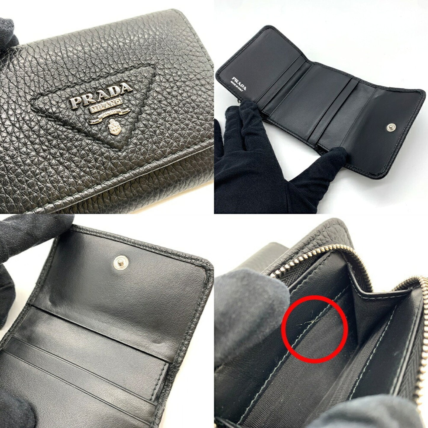Leather Prada Wallet (Tri-Fold)