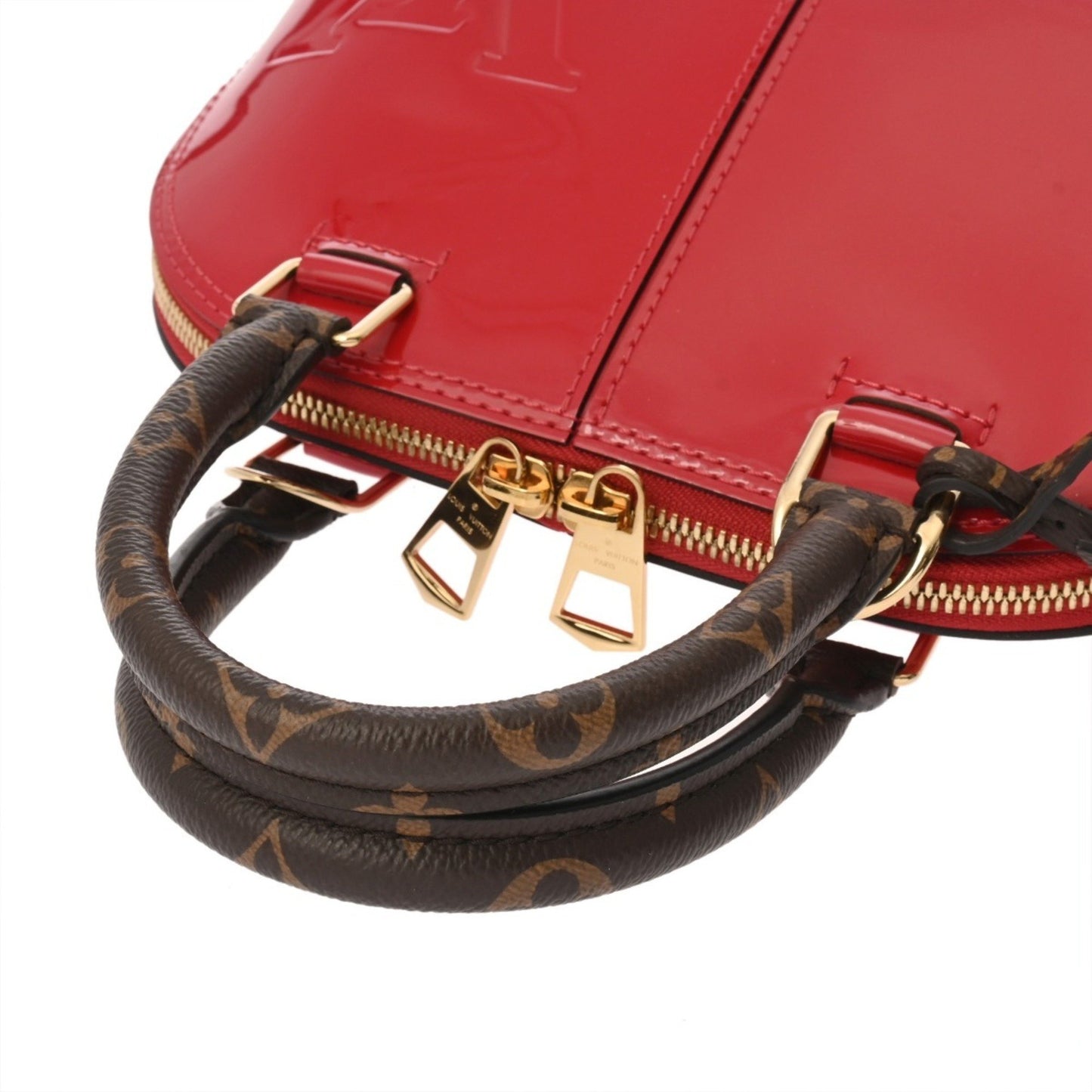 Louis Vuitton Alma Bb Scarlet M91606 Women'S Monogram Canvas Patent Leather Handbag