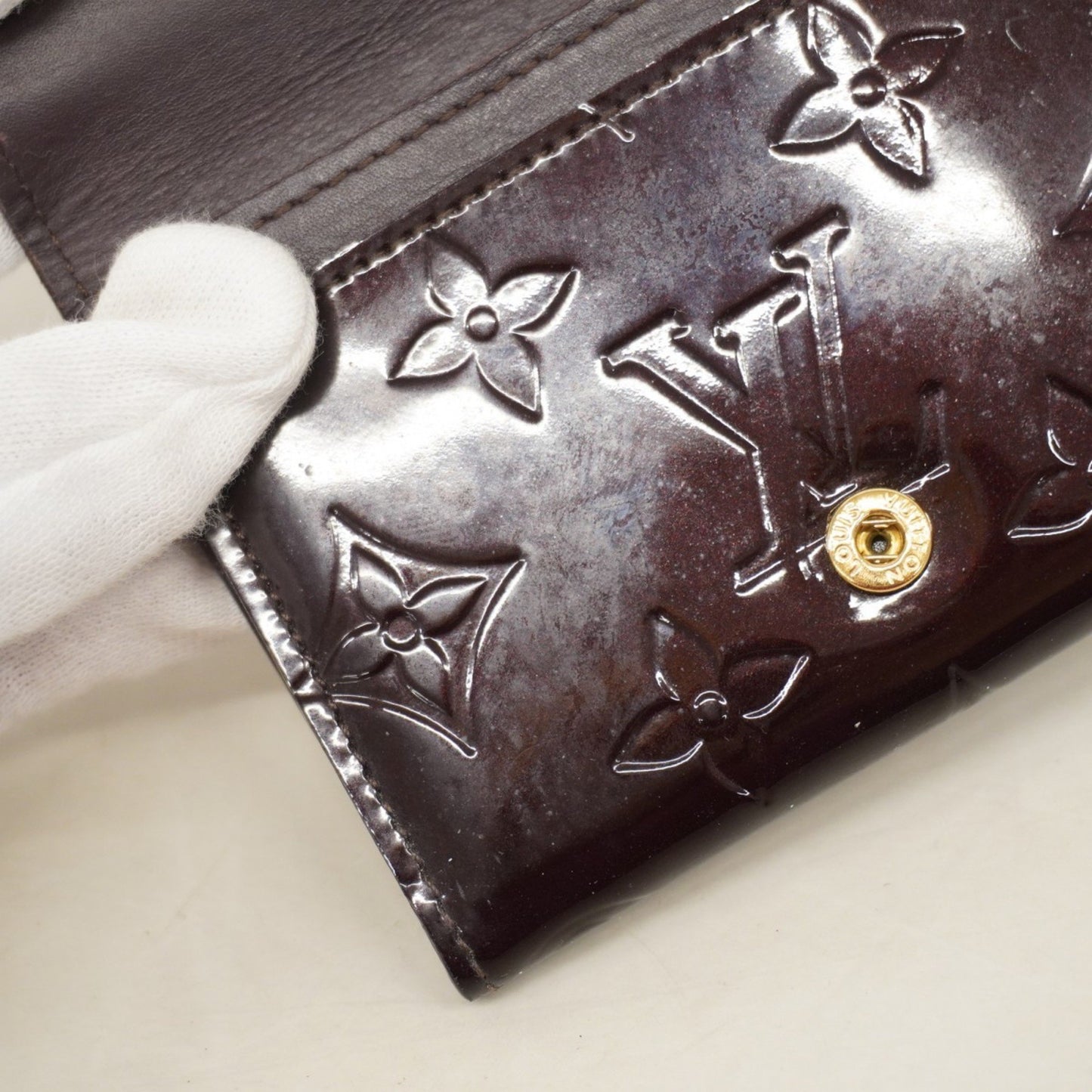 Louis Vuitton Vernis Envelope Carte De Visite Business Card Case M91409 Amaranth