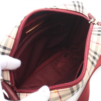 Burberry Nova Check Shoulder Bag Canvas Leather