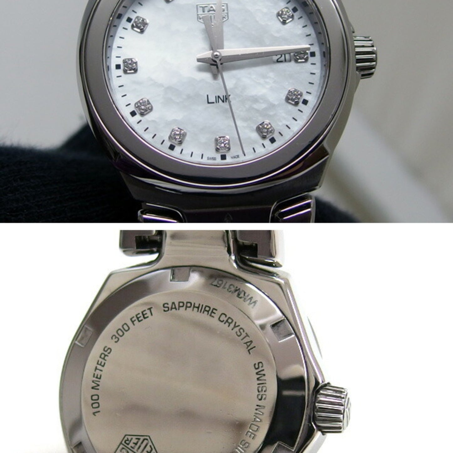 Tag Heuer Link Date 12P Diamond White Shell Dial