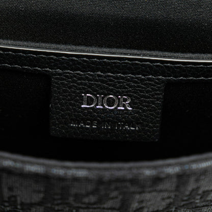 Christian Dior Dior Trotter Saddle Shoulder Bag 2Adc35Yks Black Canvas Leather