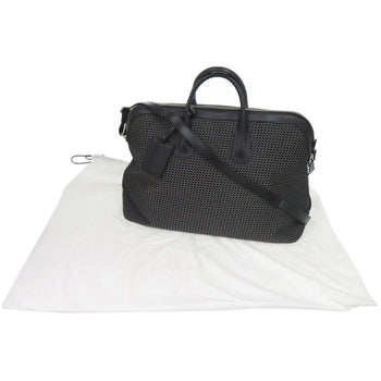 Like New Valextra 2-Way K-Val My Logo Canvas/Leather Black Boston Bag