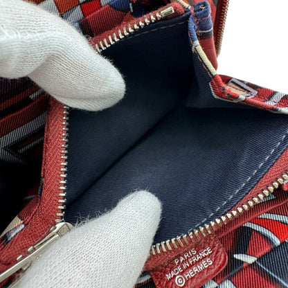 Hermes Azap Silkin Compact Coin Case Wallet Red