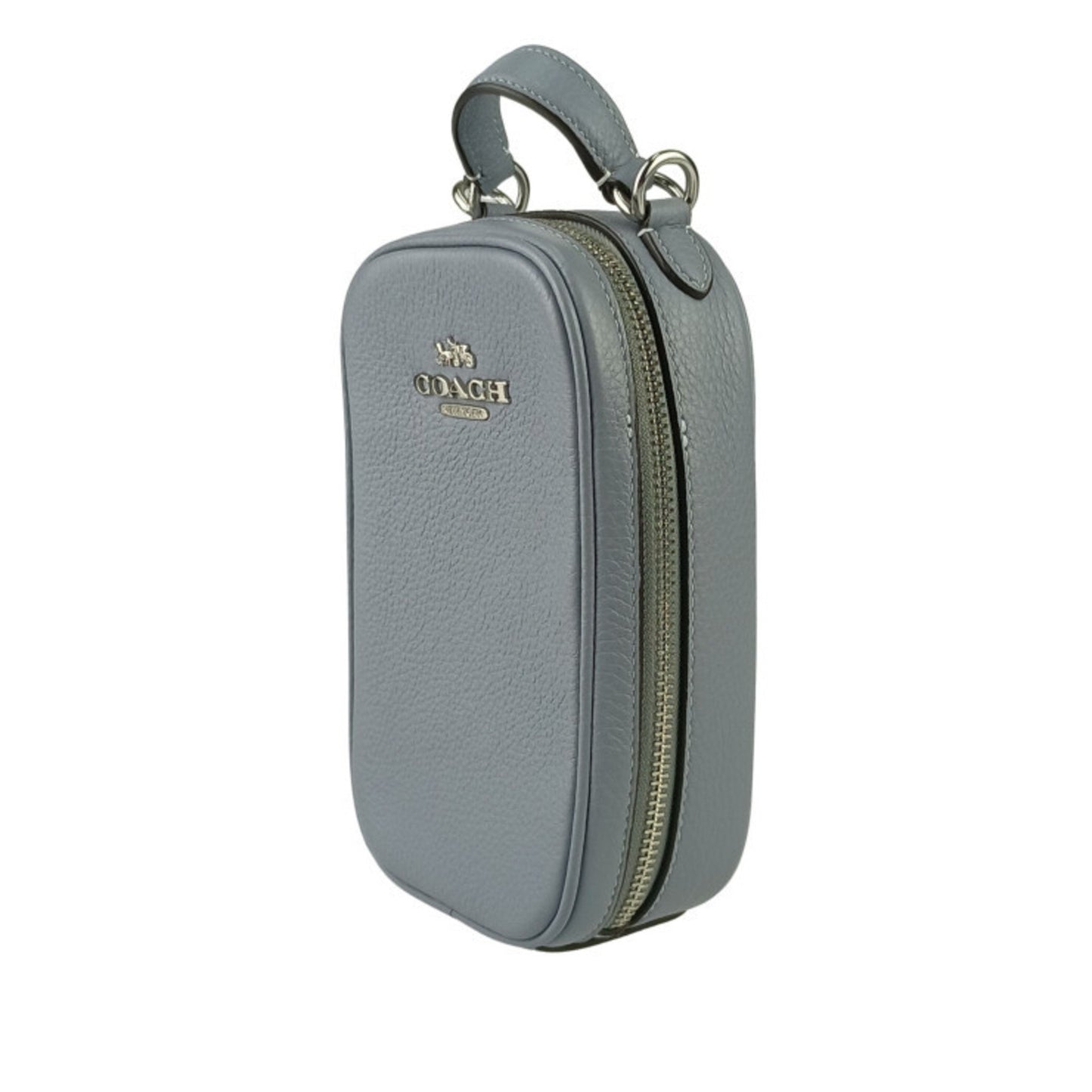 Coach Eva Phone Crossbody Shoulder Bag Cb854 Blue-Gray Leather