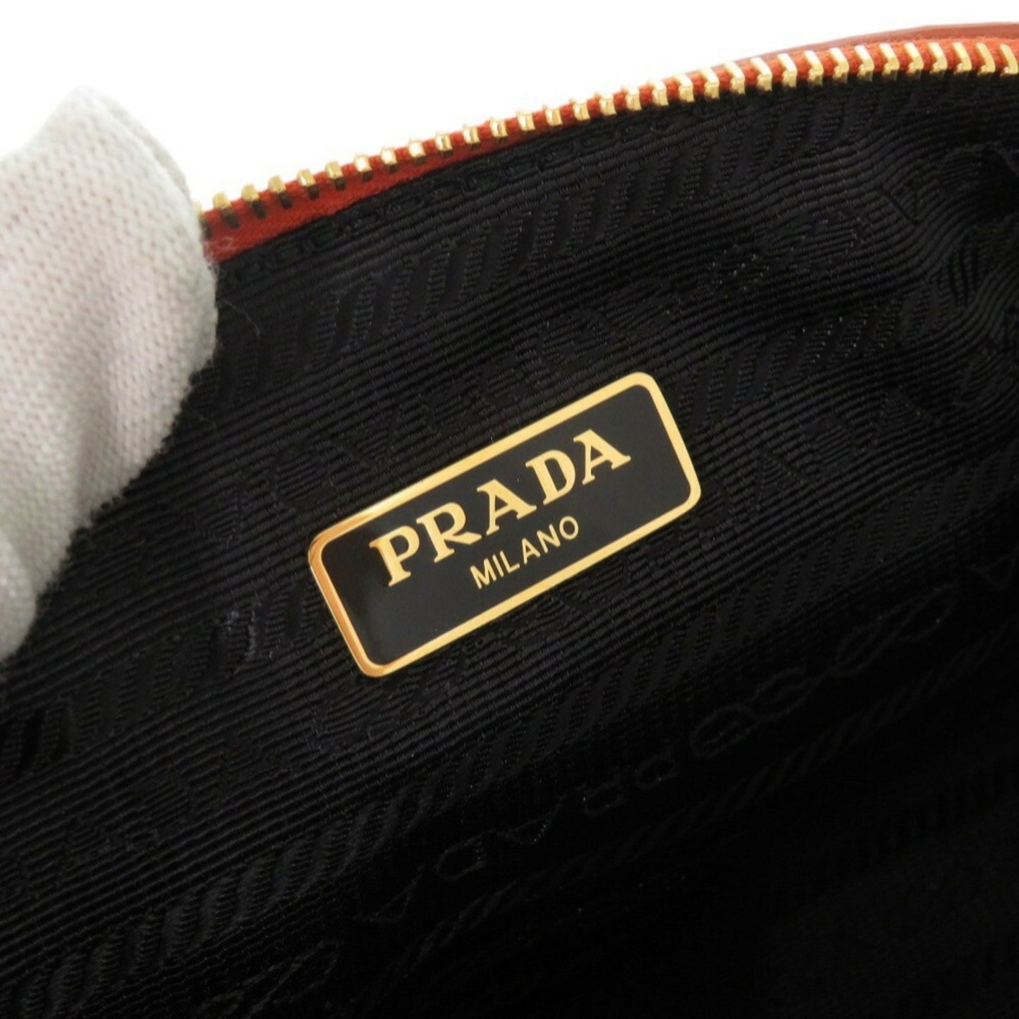 Prada Leather Orange Pouch 0778Prada