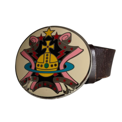 Vivienne Westwood Leather Orb Oval Buckle Belt