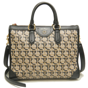 Salvatore Ferragamo Fz-21.1074 Gancini Handbag In Beige