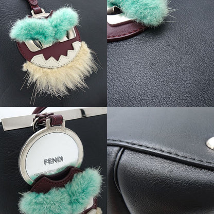 Fendi Petit Toujour 8Bh253 Handbag Monster Leather Black 352157
