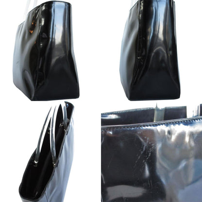 Prada Handbag Leather Plastic Black