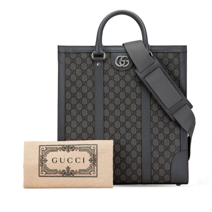 Gucci Gg Supreme Ophidia Medium Handbag Shoulder Bag 731793 Grey Pvc Leather