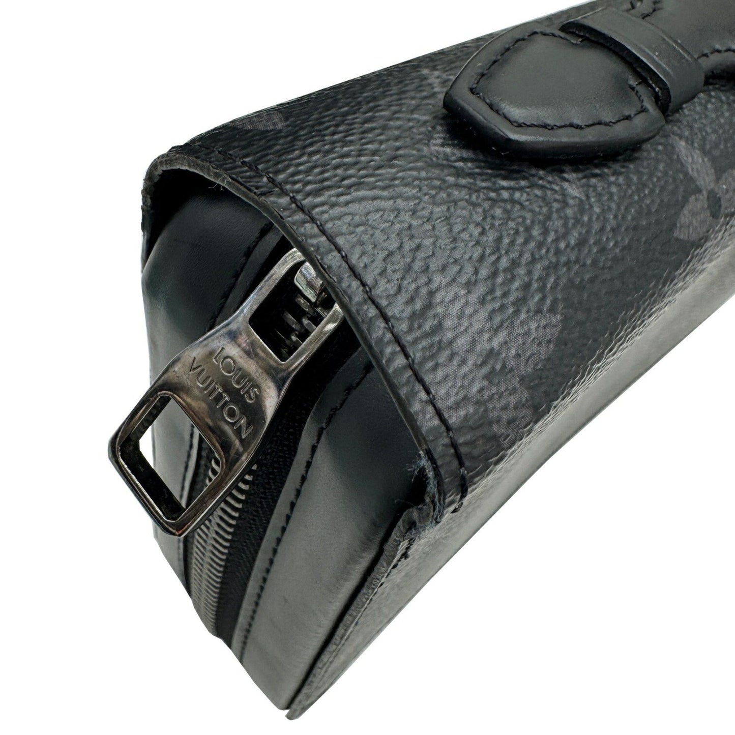 Louis Vuitton Zippy Xl M61698 Ca0270 Monogram Eclipse Round Long Wallet In Black