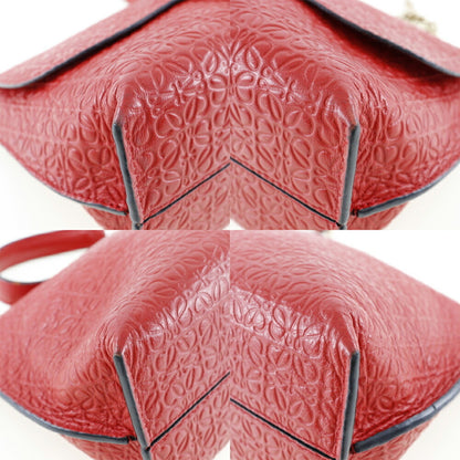 Loewe Avenue Shoulder Bag Repeat Anagram Chain Calf Made In Spain Red Crossbody A5 Magnetic Type