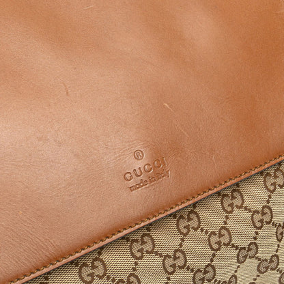 Gucci Gg Canvas Shoulder Bag 353401 Beige Brown Leather