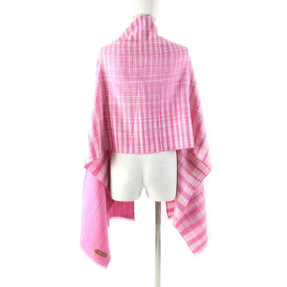 Hermes Jeu De Tissage 100% Cashmere Scarf With Leather Logo Patch And Fringe