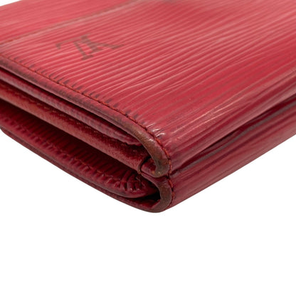 Louis Vuitton Louis Vuitton Tri-Fold Wallet Epi Leather Porte Monnaie Bi-E Carte Credit M63487 Red