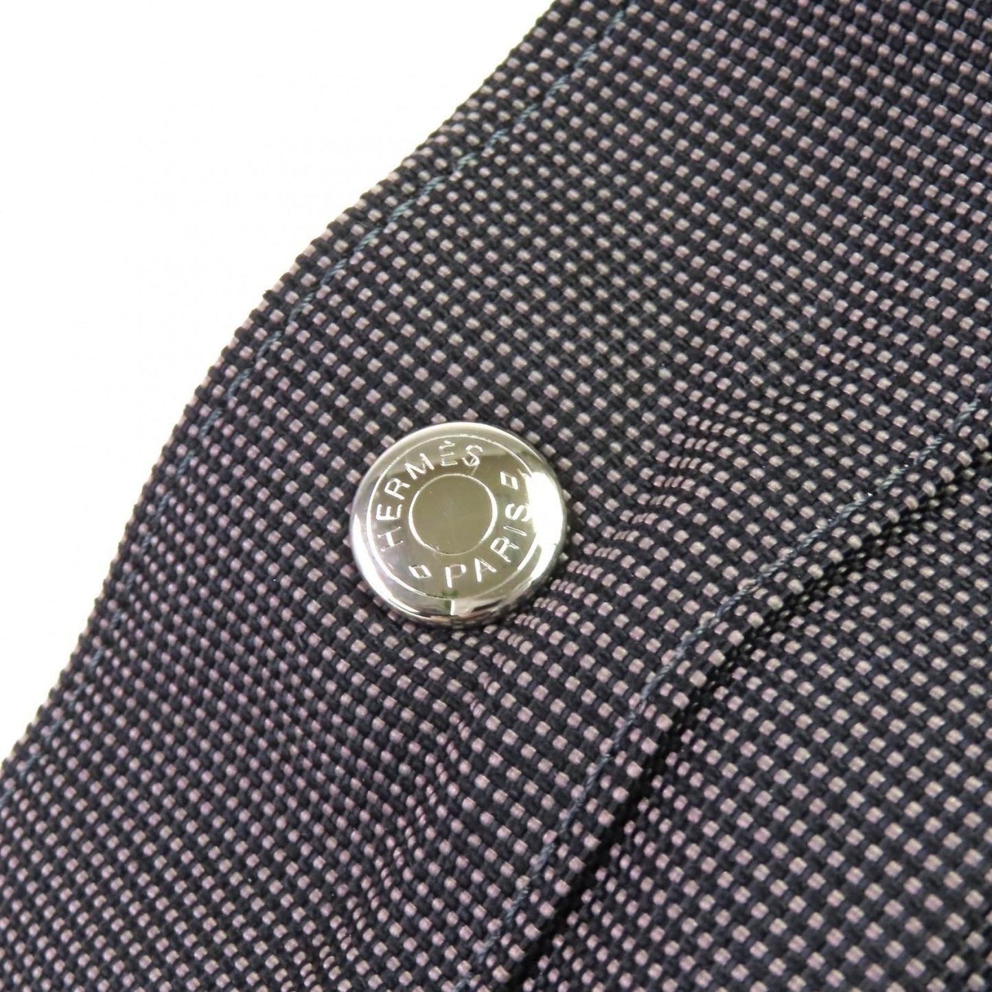 Hermes Air Line Gm Serie Button Canvas Large Tote Bag/Boston Bag Gray Made In France