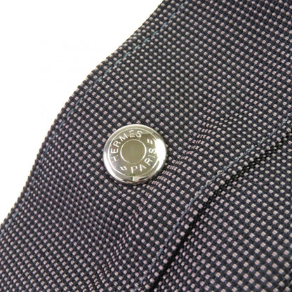 Hermes Air Line Gm Serie Button Canvas Large Tote Bag/Boston Bag Gray Made In France