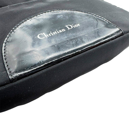 Christian Dior Maris Pearl Nylon Handbag In Black