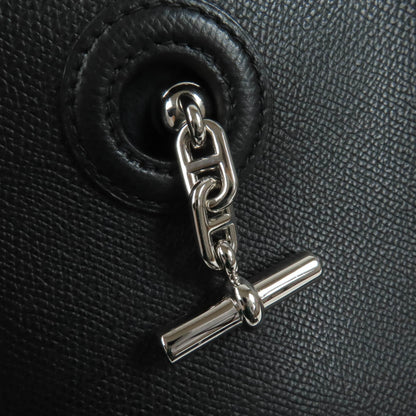 Hermes Vespa Tpm Shoulder Bag In Black With Epsom Leather And Silver Hardware