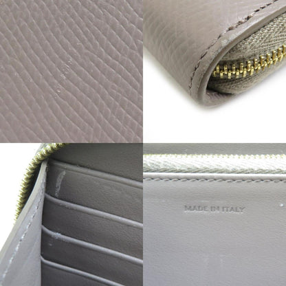 Celine Round Long Wallet Leather Greige