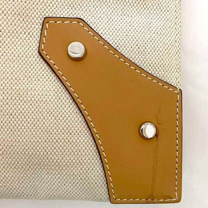 Balenciaga Clutch Bag Ec-22272 Beige Natural 419994 Handbag Canvas Leather 9260 D 535269 Balenciaga