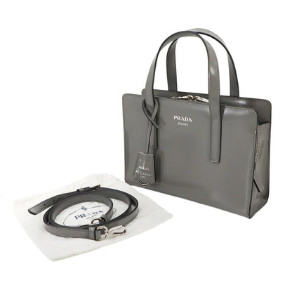 Prada Re-Edition 1995 2-Way Hand Shoulder Bag In Gray Leather