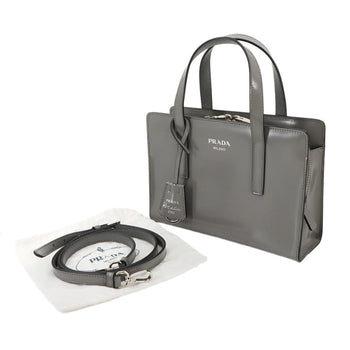 Prada Re-Edition 1995 2-Way Hand Shoulder Bag In Gray Leather