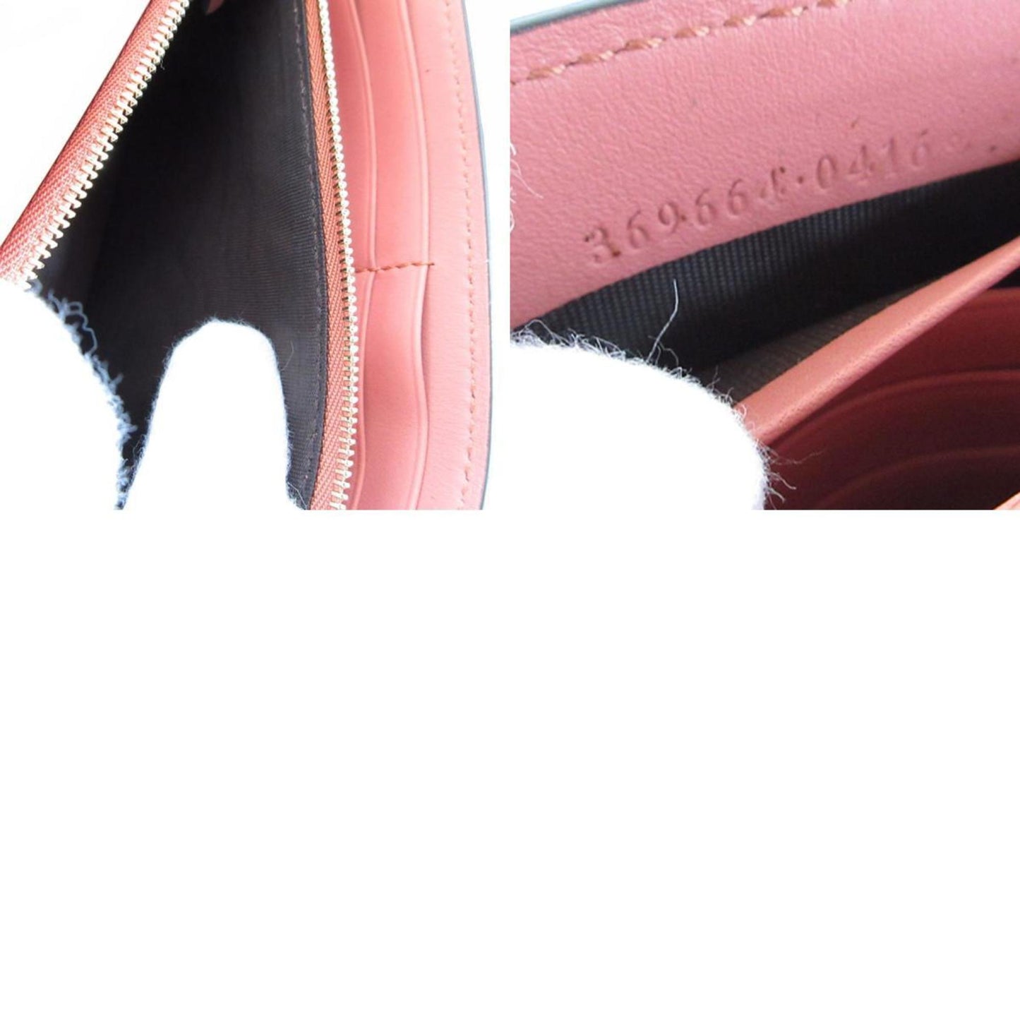 Gucci Shoulder Bag Wallet Interlocking G Leather Pink Beige Light Gold